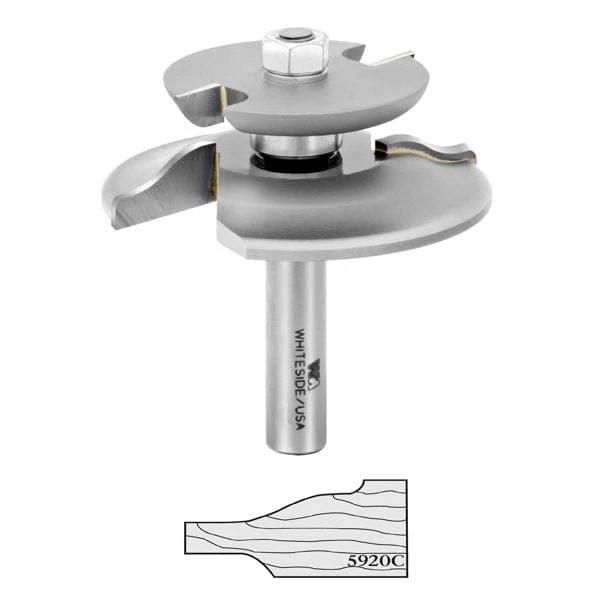 5920C 2-Wing Large Raised Panel Router Bit 3-1/4" D with Back Cutter, Ogee Cove